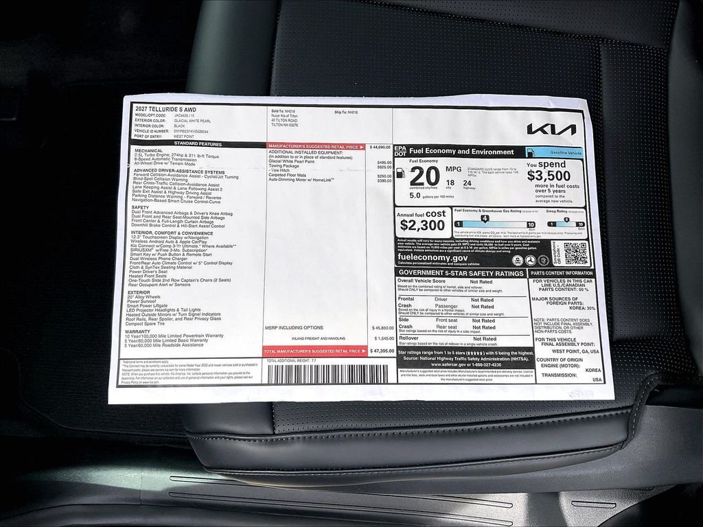 New 2027 Glacial White Pearl Kia S image 16