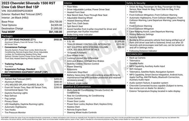 Used 2023 RADIANT RED TINTCOAT Chevrolet RST image 5