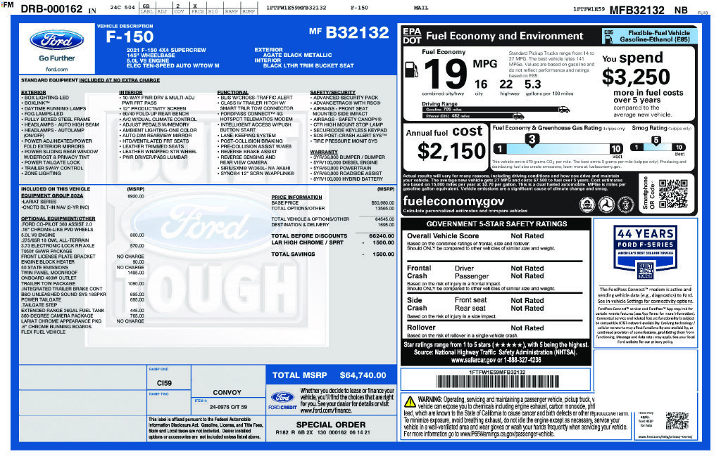 Used 2021 Black Ford Lariat image 24
