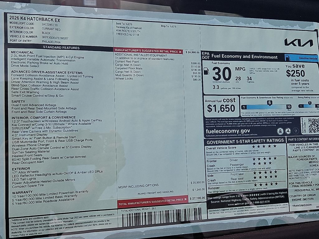 New 2026 Red Kia EX image 13