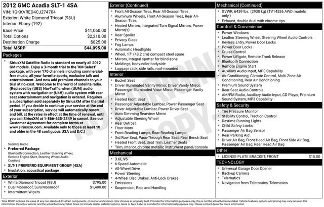 2012 GMC Acadia AWD SLT-1's photo