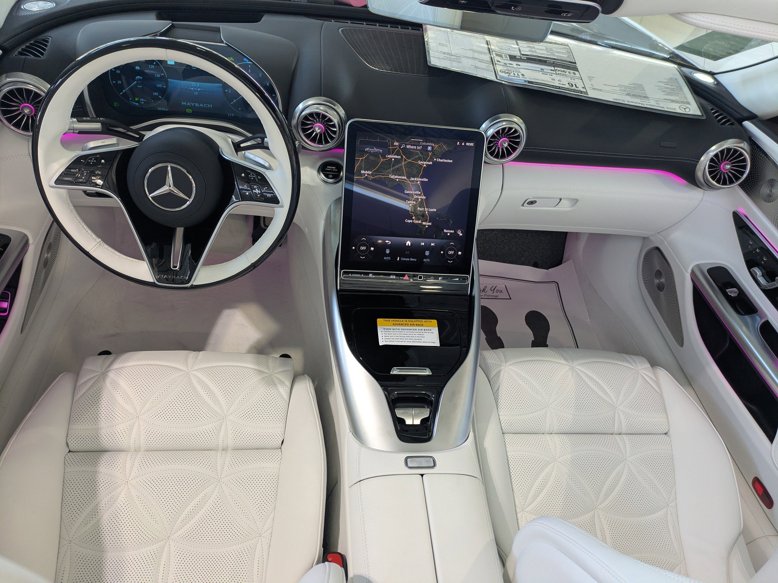 New 2026 MANUFAKTUR moonlight white magno (White Ambiance) Mercedes-Benz Maybach SL 680 Monogram Series image 34