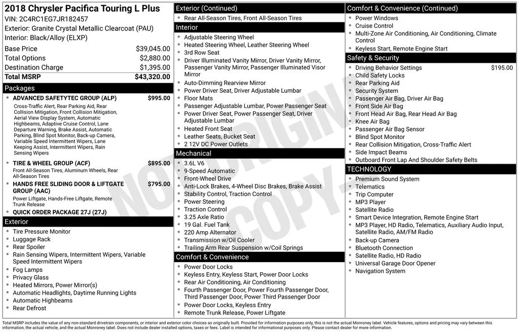 Used 2018 Gray Chrysler Touring L Plus image 11