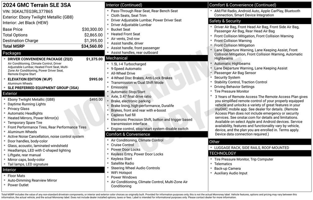 Used 2024 Ebony Twilight Metallic GMC SLE image 2