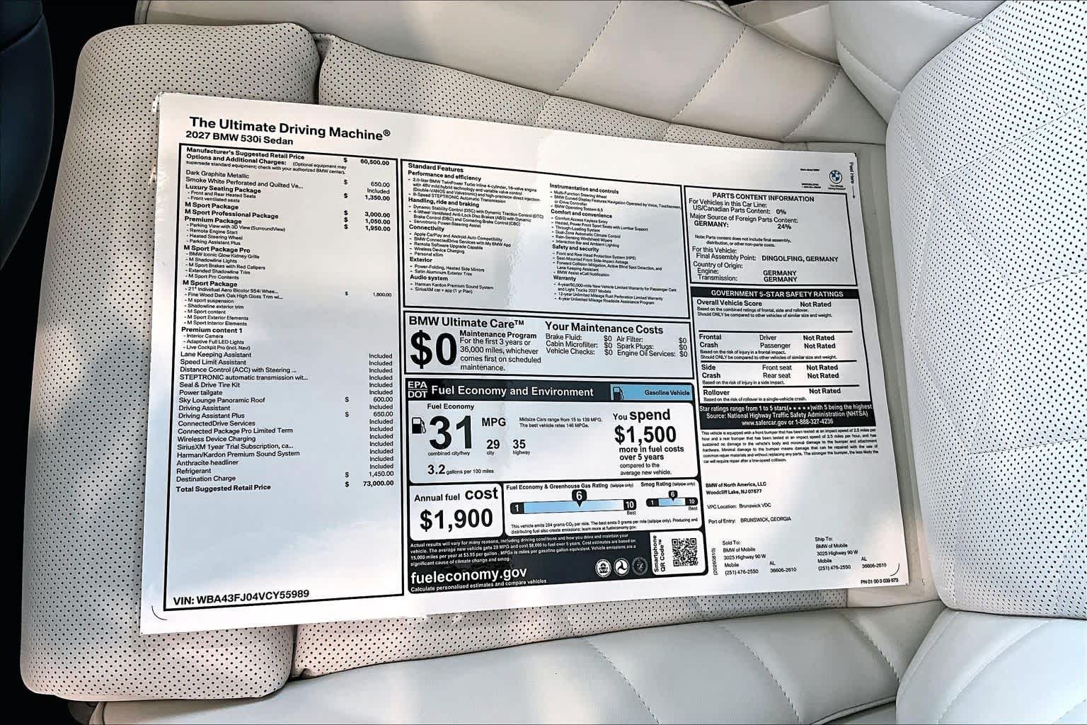 New 2027 Dark Graphite Metallic BMW 530i image 19