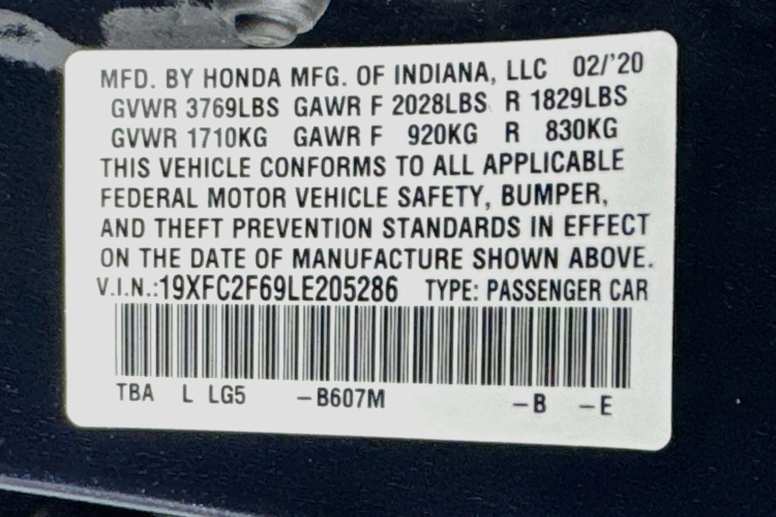 Used 2020 Modern Steel Metallic Honda LX image 29