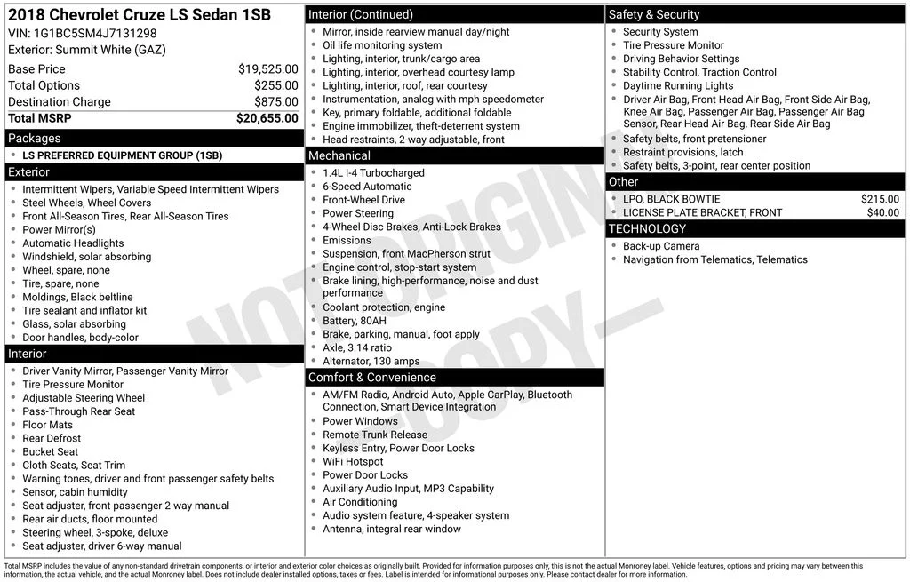 2018 Chevrolet Cruze LS - Photo 28
