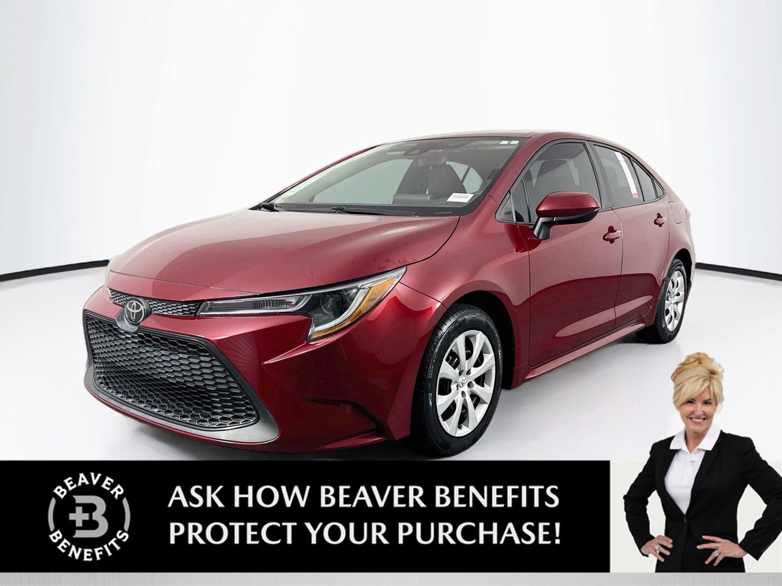 Certified Used 2022 Ruby Flare Pearl Toyota LE image 1