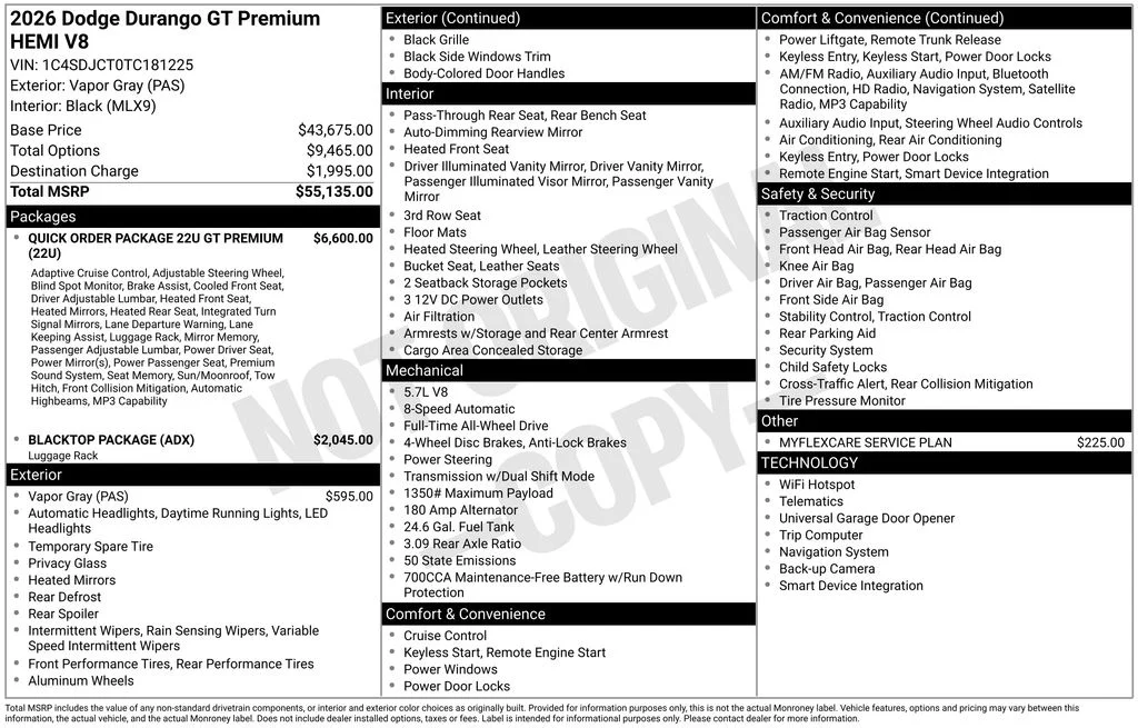 New 2026 Vapor Gray Exterior Paint Dodge GT Premium HEMI V8 image 5