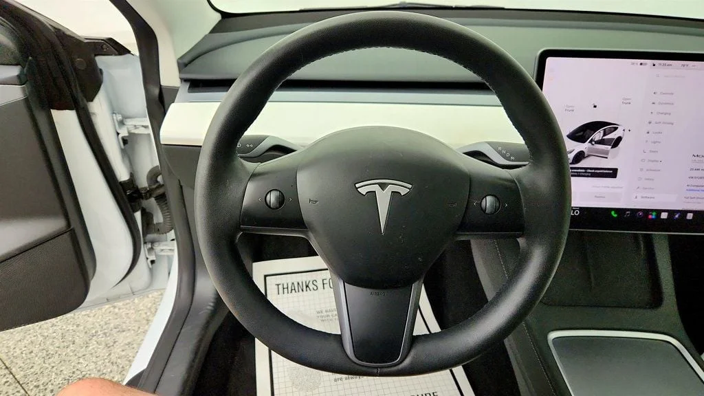 Used 2023 Pearl White Multi-Coat Tesla Performance AWD w/ White & Black Premium Interior image 12