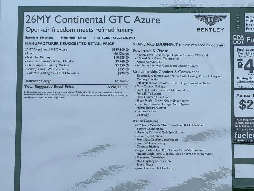 Used 2026  Bentley Azure image 34