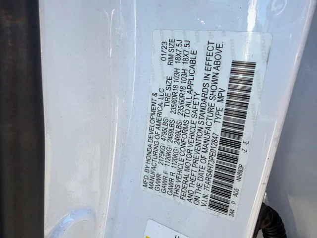 Certified Used 2023 Platinum White Pearl Honda EX-L image 18