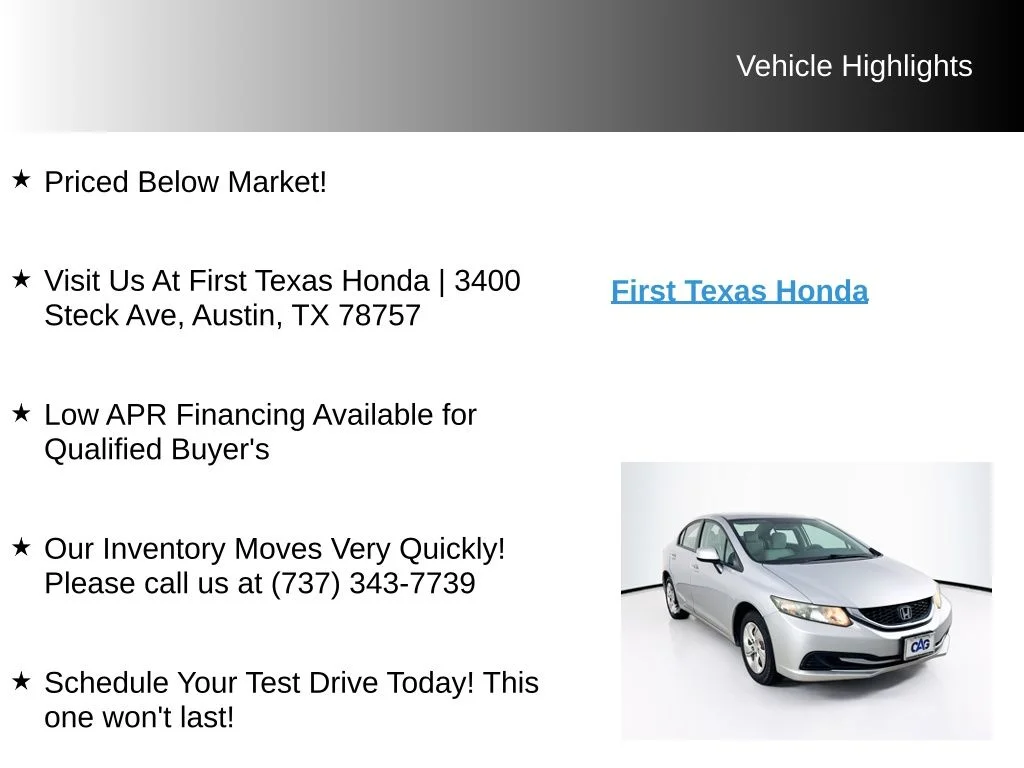Used 2013 Silver Honda LX image 9