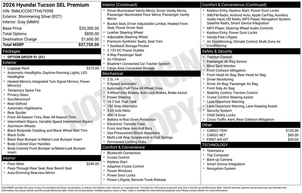 New 2026 Silver Hyundai SEL Premium image 5