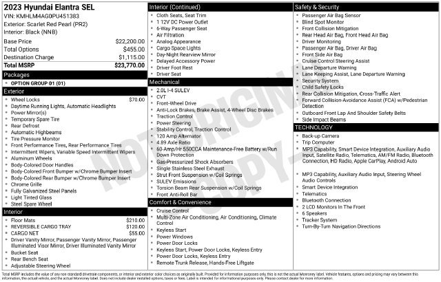 Used 2023 Red Hyundai SEL image 7