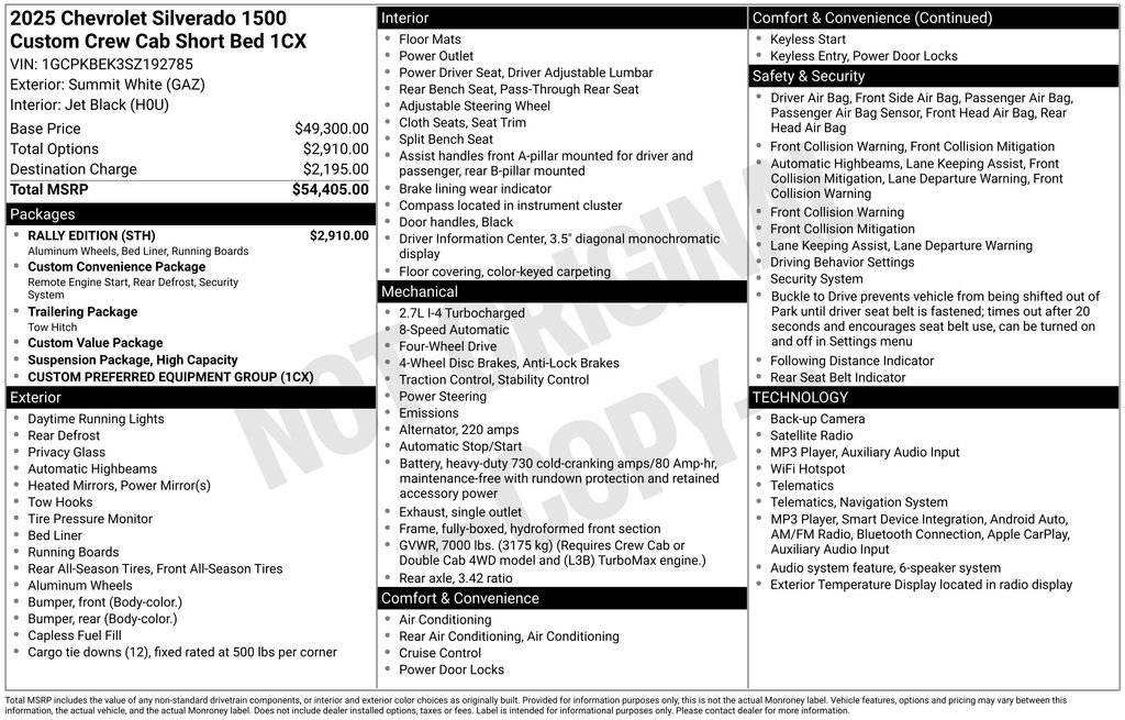 Used 2025 White Chevrolet Custom image 22