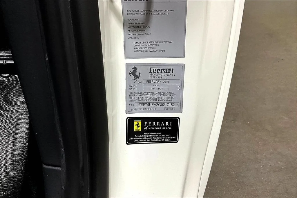 Used 2016 Bianco Avus Ferrari Berlinetta image 16