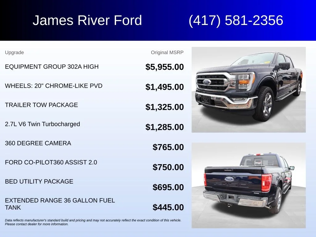 Used 2022 Blue Metallic Ford XLT image 5