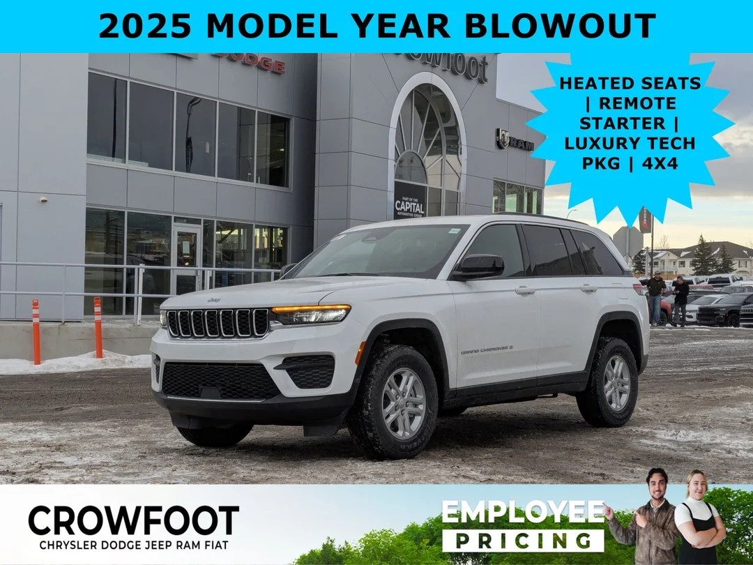 New 2025 White Jeep Laredo - - 4x4 - Heated Seats & Steering - Adaptive Cruise - LED Lighting & More! image 1