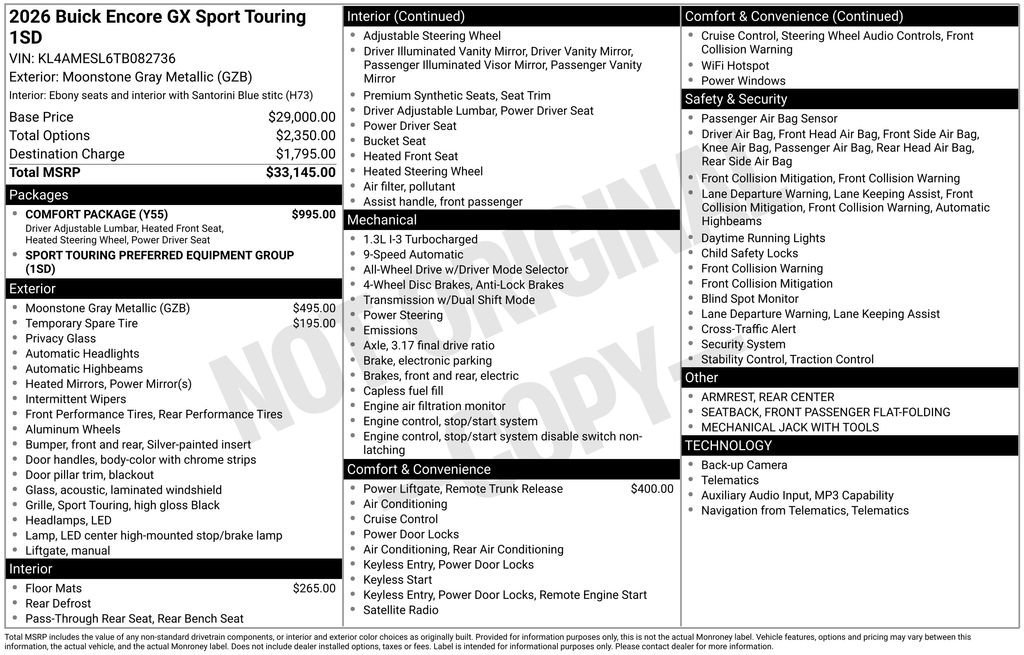 Used 2026 Moonstone Gray Metallic Buick Sport Touring image 6