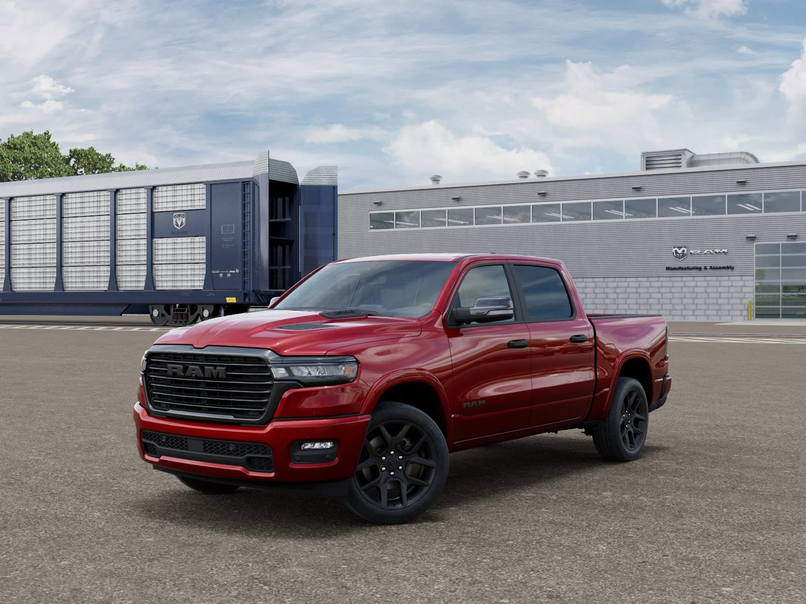New 2026 Molten Red Pearl-Coat Exterior Paint RAM Laramie image 1