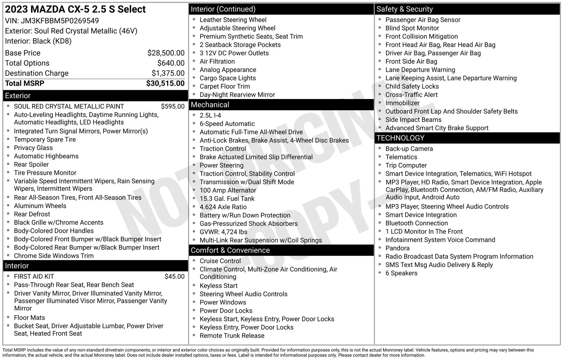 Certified Used 2023 Red Mazda 2.5 S Select Package image 5