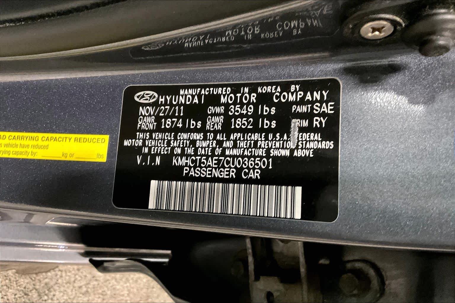 Used 2012 Cyclone Gray Hyundai GS image 34