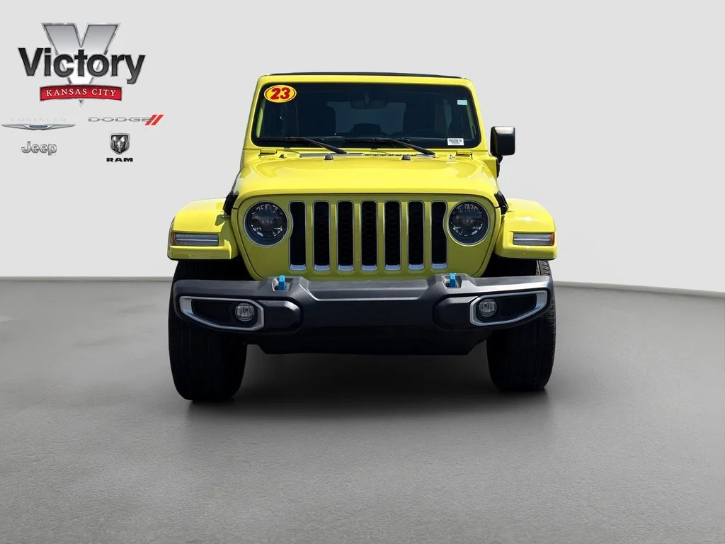 Used 2023 Jeep Wrangler 4xe Sahara 4XE with VIN 1C4JJXP68PW559419 for sale in Kansas City