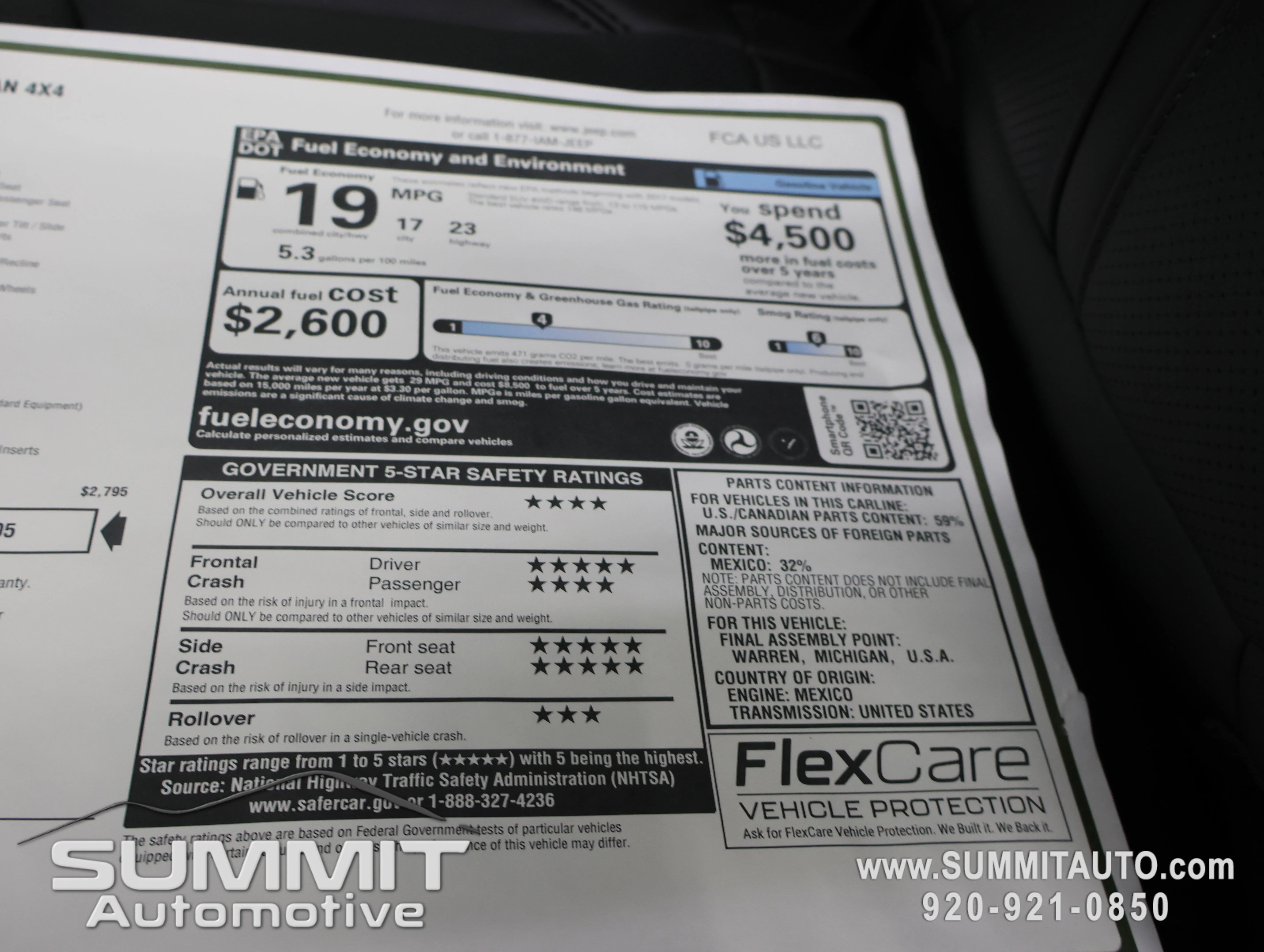 New 2026 Bright White Clear-Coat Exterior Paint Jeep Summit Obsidian image 46