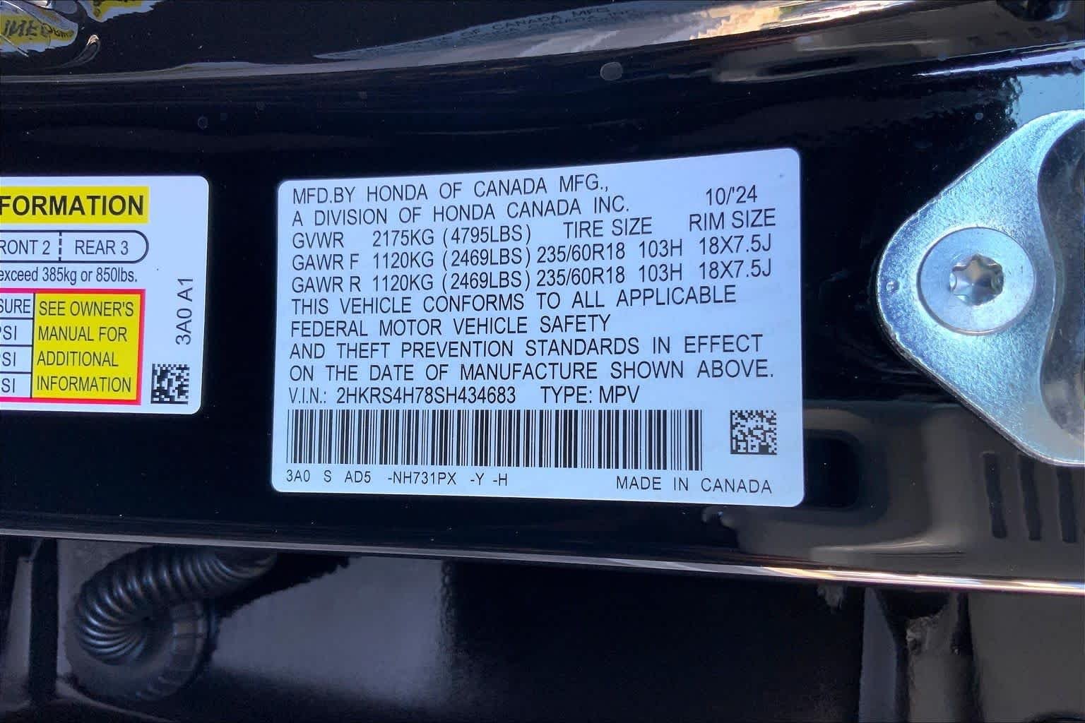 Used 2025 Crystal Black Pearl Honda EX-L image 53