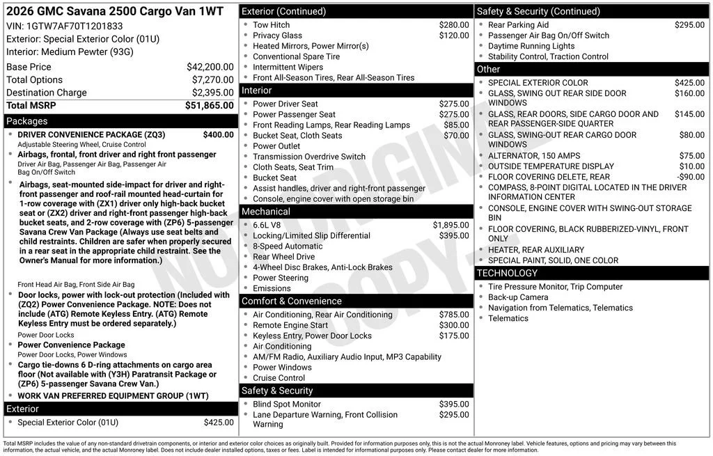 2026 GMC Savana 2500's photo