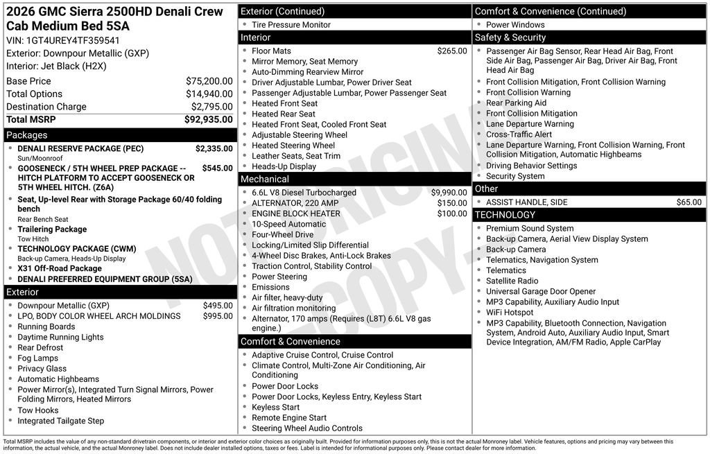 New 2026 Downpour Metallic GMC Denali image 27