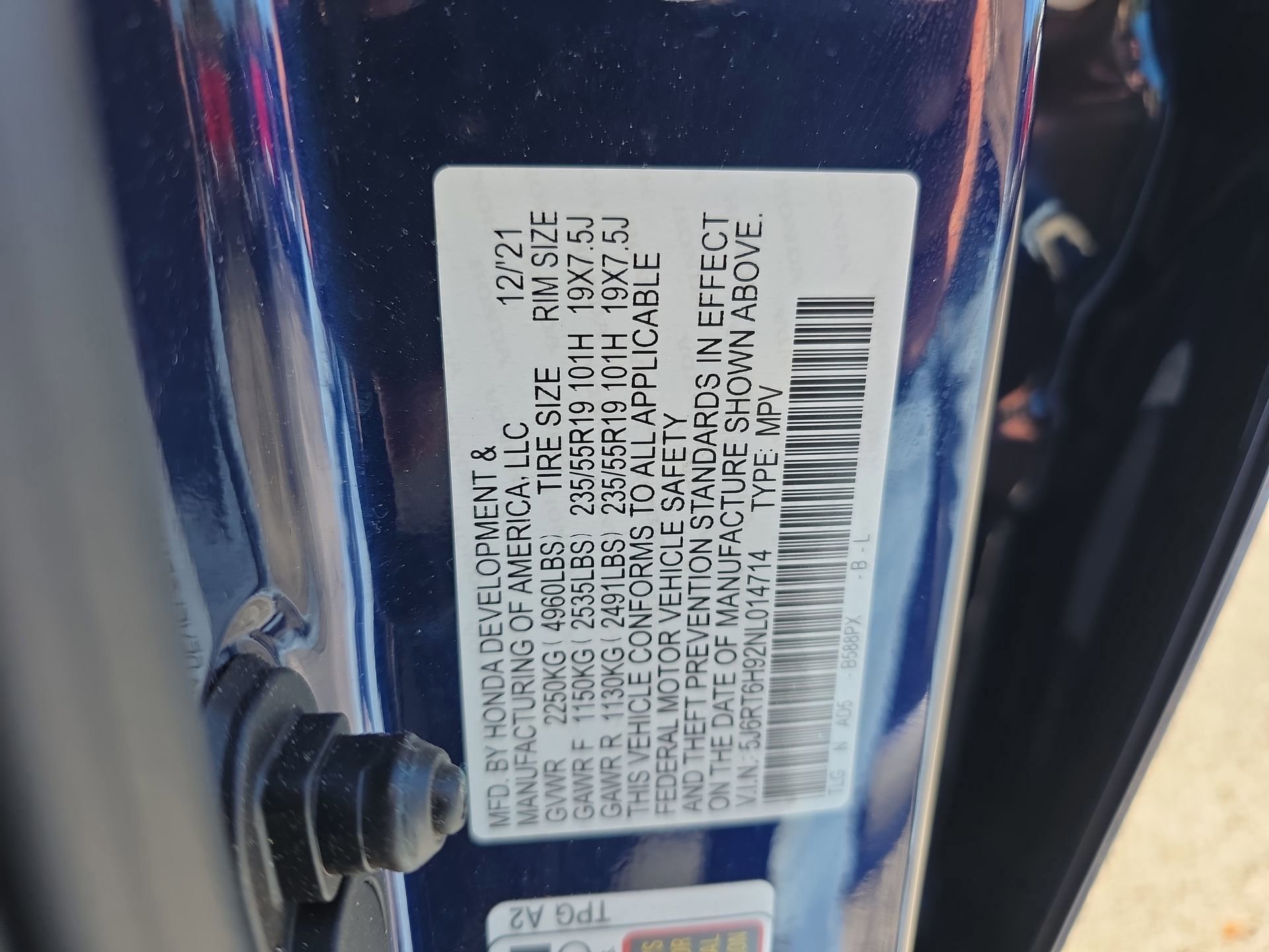 Used 2022 Blue Honda Touring image 32