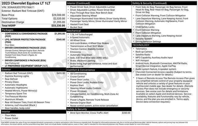 Used 2023 Radiant Red Tintcoat Chevrolet LT image 37