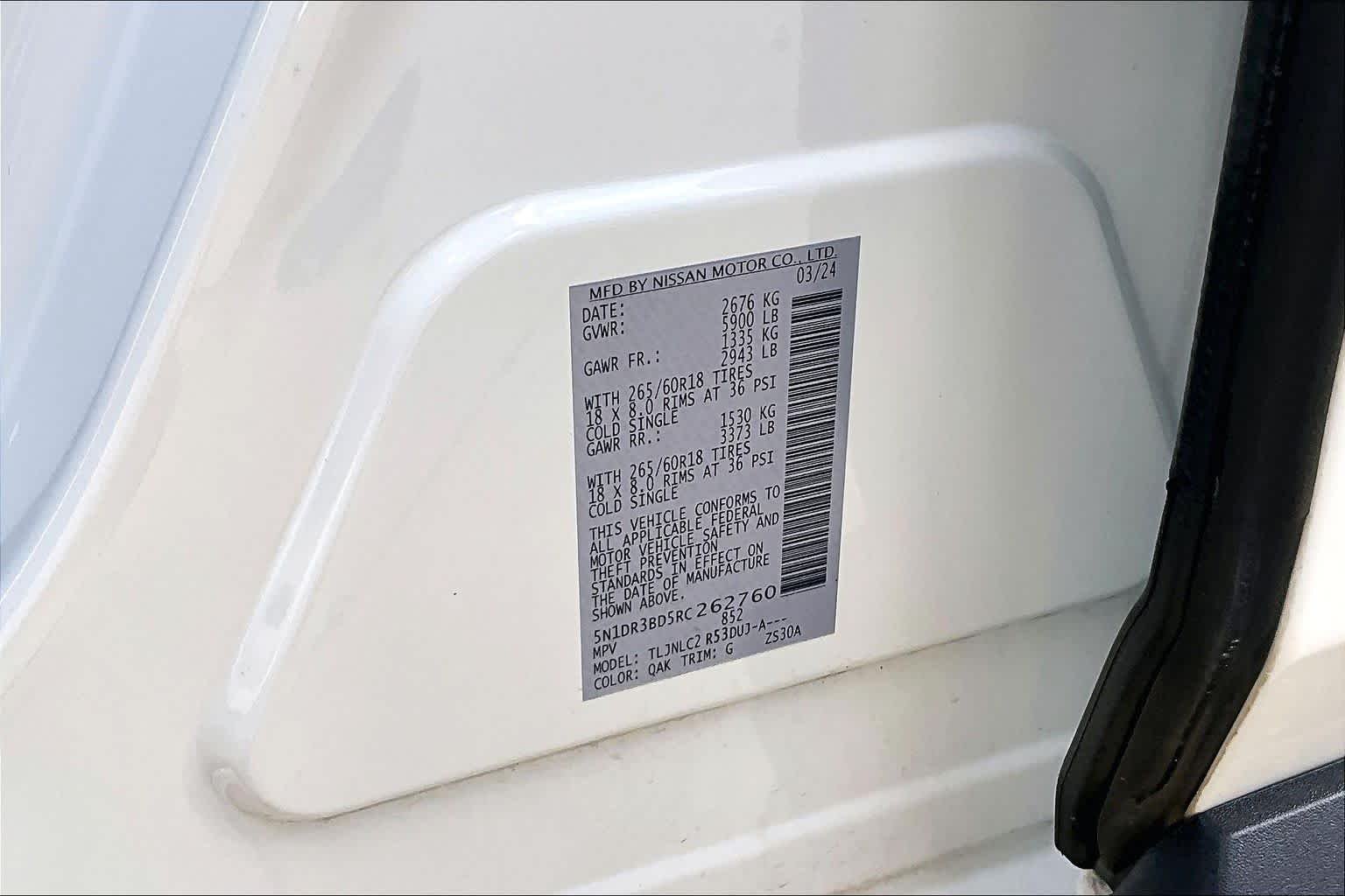 Used 2024 Glacier White Nissan Rock Creek image 33