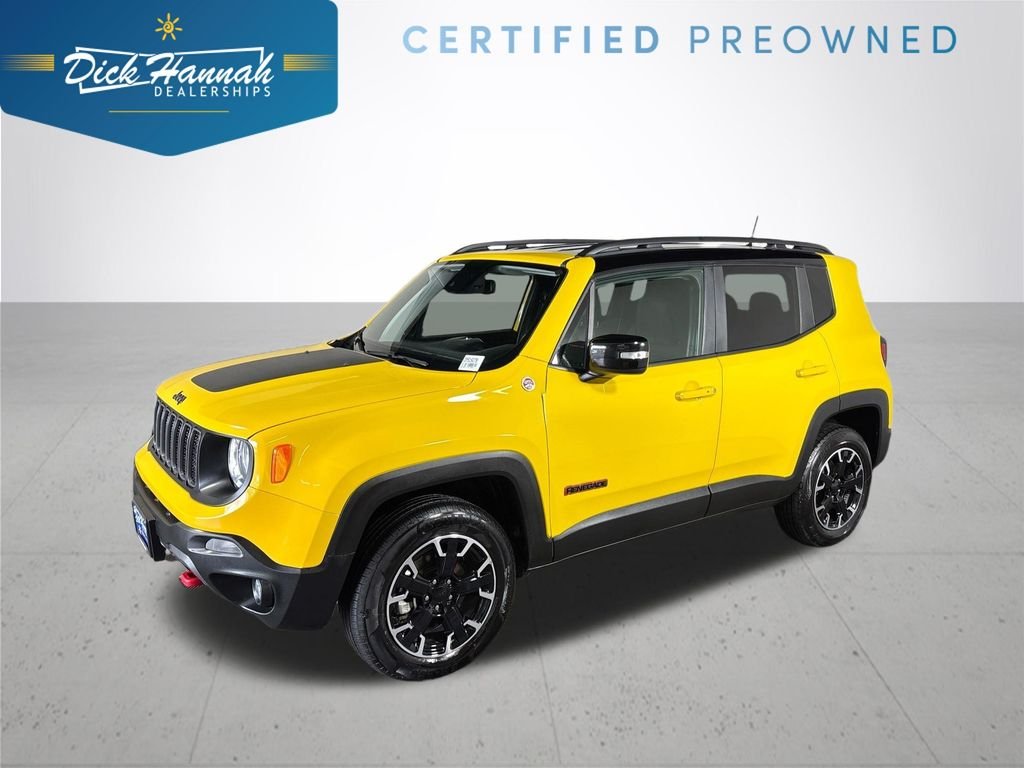 Certified Used 2023 Yellow Jeep Trailhawk image 1