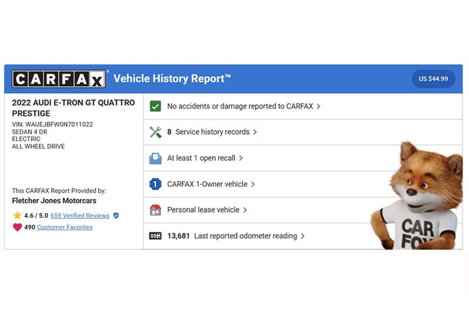 Used 2022 Audi e-tron GT Prestige with VIN WAUEJBFW0N7011022 for sale in Costa Mesa, CA