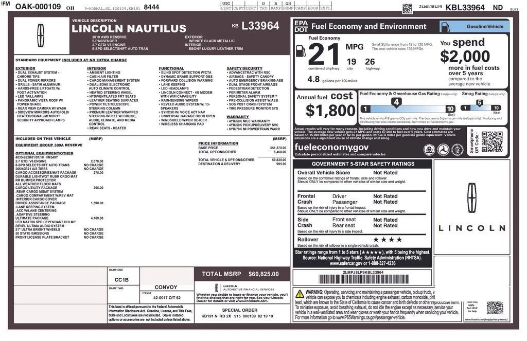 Used 2019 Black Lincoln Reserve image 12
