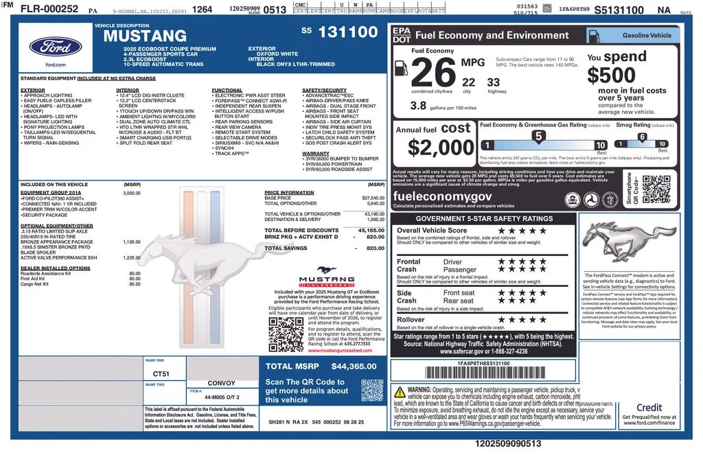 New 2025 White Ford EcoBoost Premium image 23