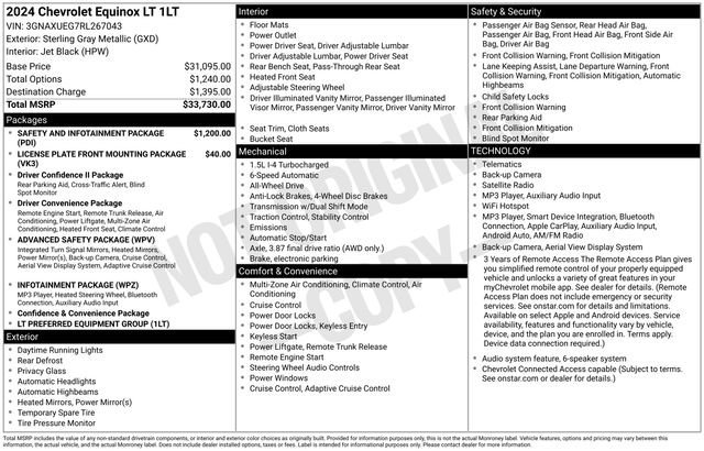Certified Used 2024 Sterling Gray Metallic Chevrolet LT image 34