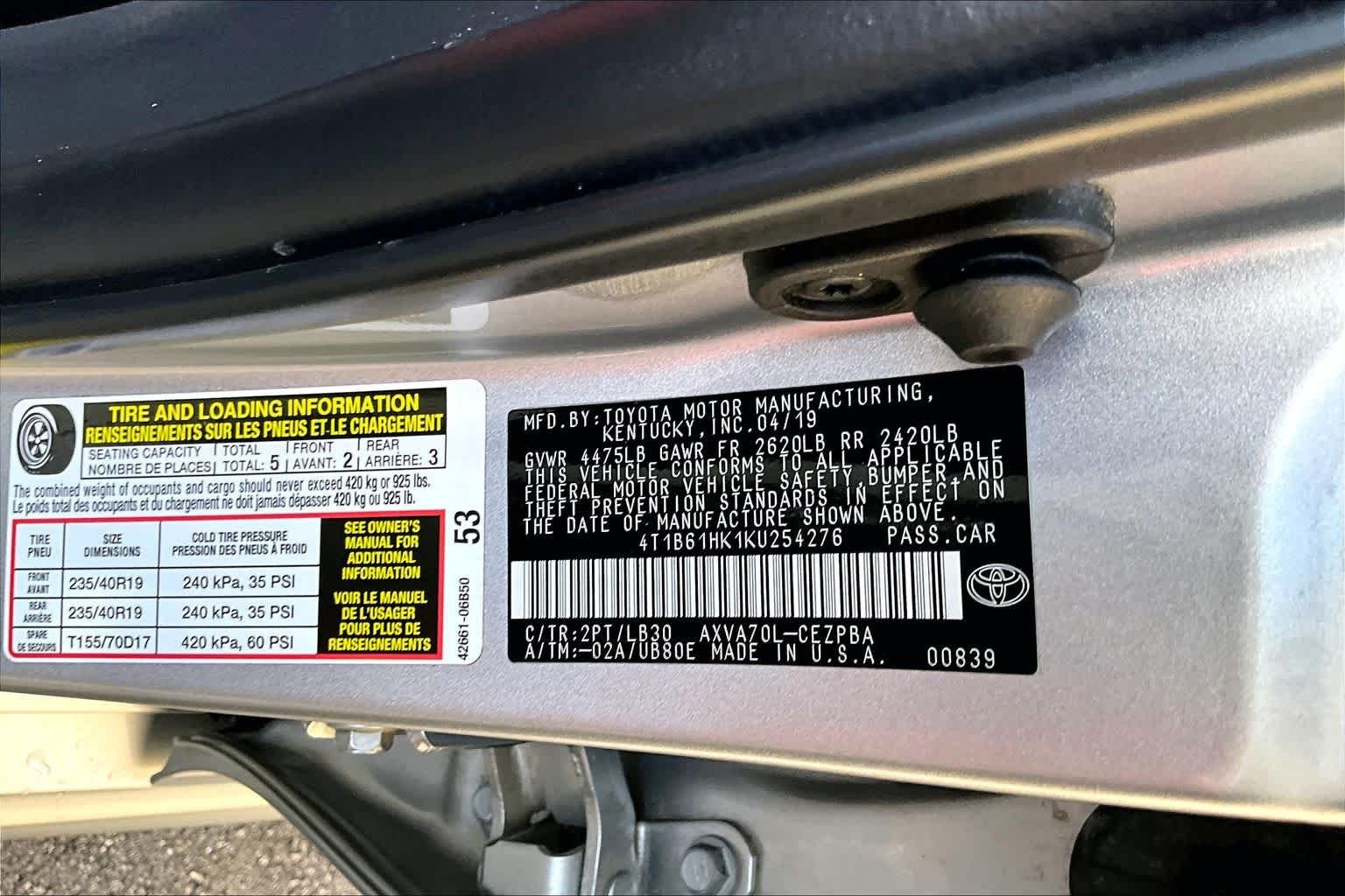 Used 2019 Celestial Silver/Midnight Black Metallic Toyota XSE image 34