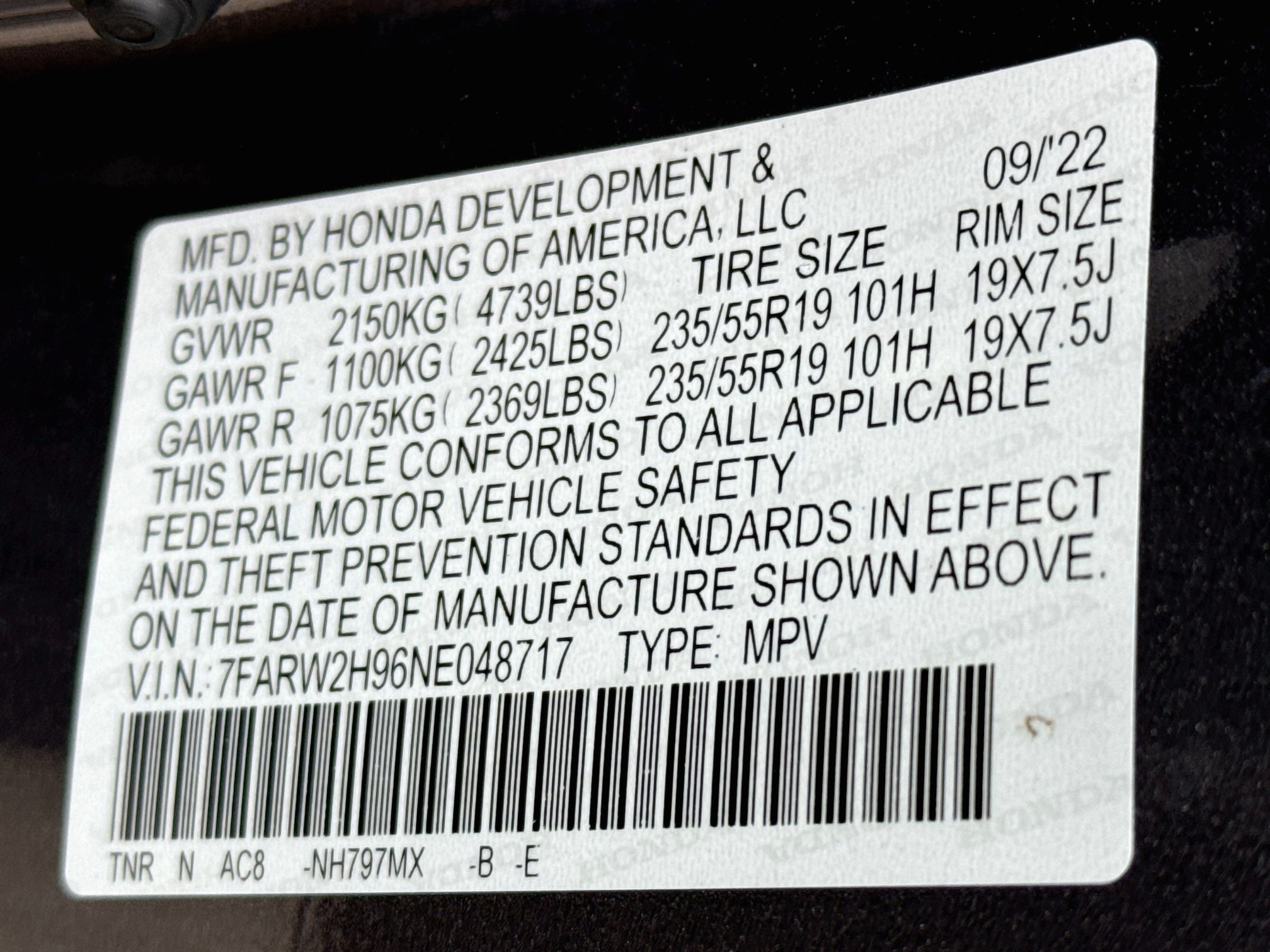 Used 2022 Gry Honda Touring image 33
