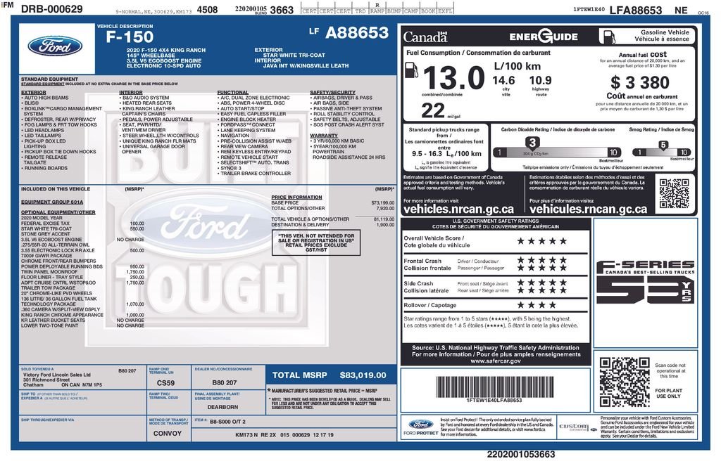 Used 2020 Oxford White Ford King Ranch image 6