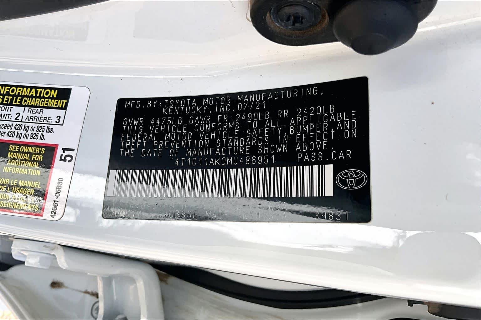 Used 2021 Super White Toyota LE image 30