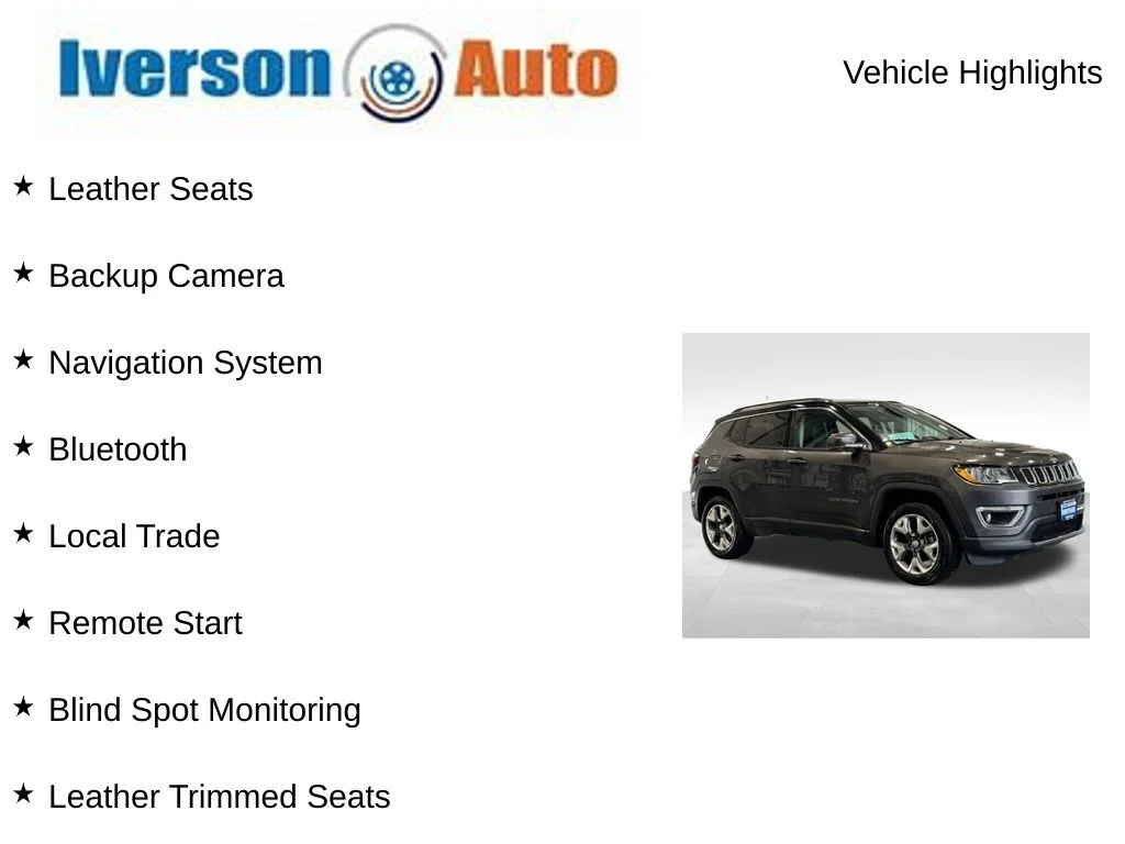 Used 2019 Jeep Compass Limited with VIN 3C4NJDCB5KT695279 for sale in Huron, SD