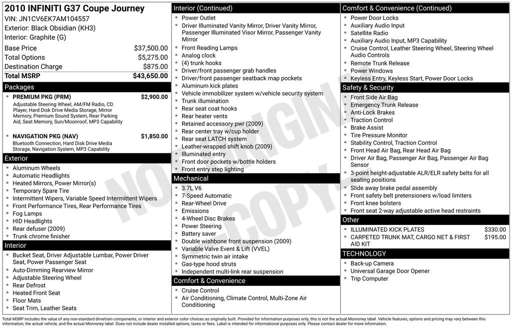 Used 2010 Black INFINITI Journey image 6