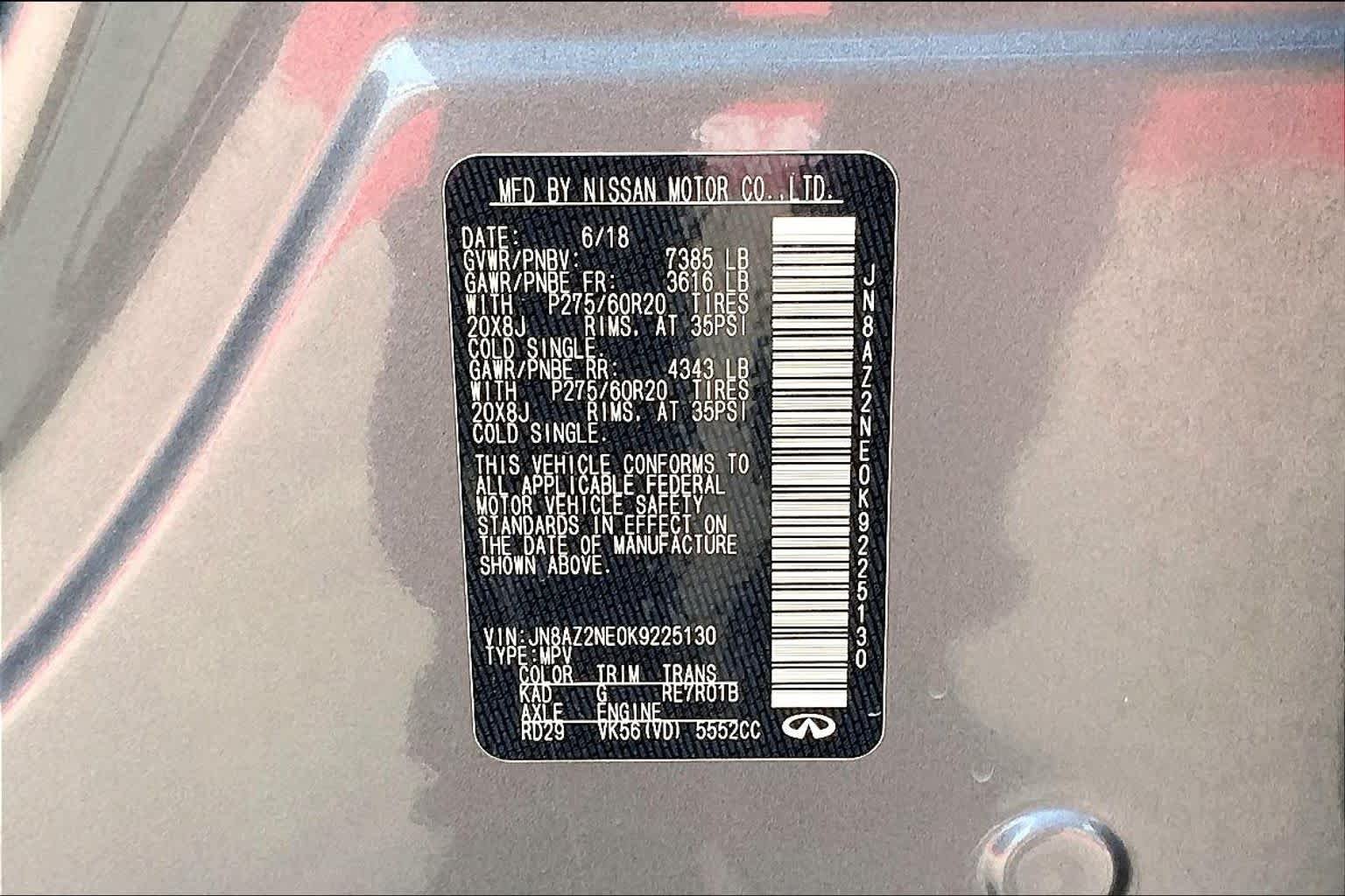Used 2019 Graphite Shadow INFINITI LUXE image 33