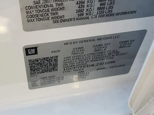 Certified Used 2020 SUMMIT WHITE Chevrolet LT Trail Boss image 26