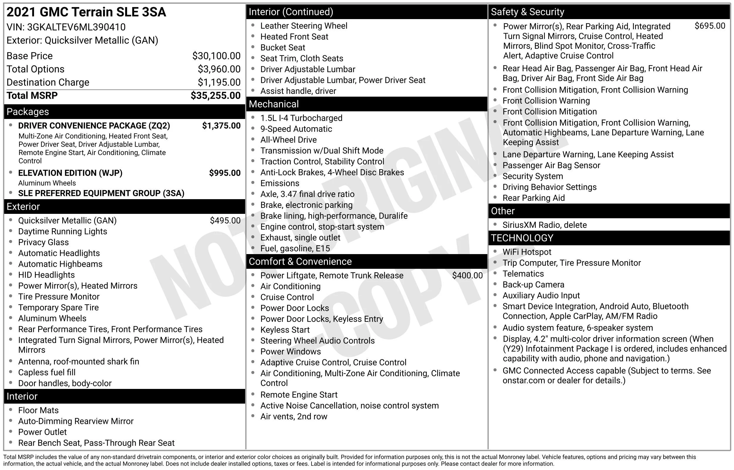 Used 2021 QUICKSILVER METALLIC GMC SLE image 15