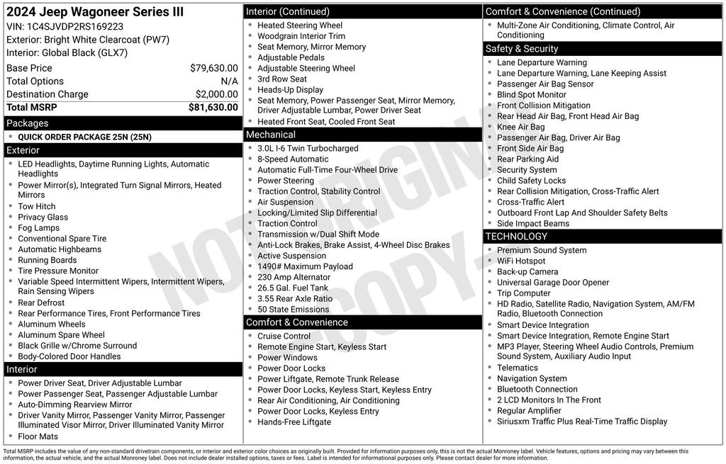 Used 2024 Bright White Clearcoat Jeep Series III image 2